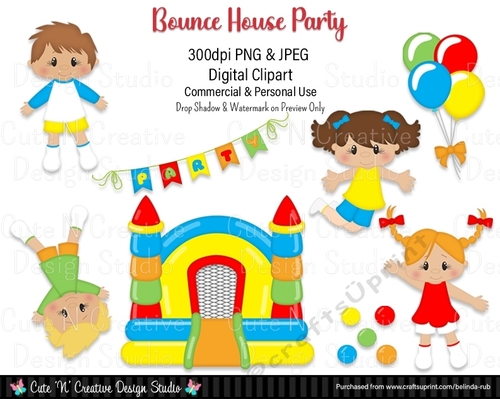 Bounce House Party Digital Clip Art Set