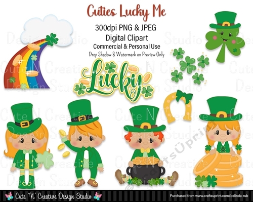 Cuties Lucky Me Digital Clip Art Set
