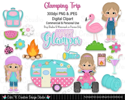 Glamping Trip Digital Clip Art Set