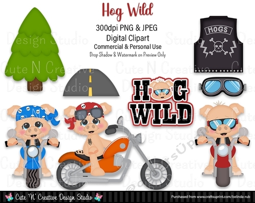 Hog Wild Digital Clip Art Set