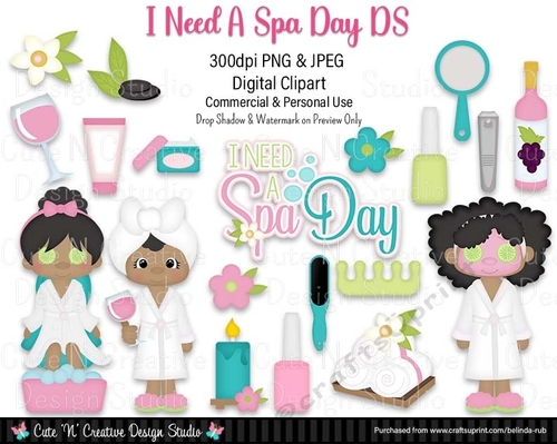 I Need a Spa Day DS Digital Clip Art Set