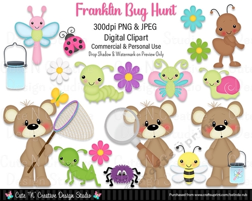 Franklin Bug Hunt Digital Clip Art Set