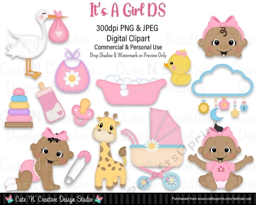 Its A Girl DS Digital Clip Art Set
