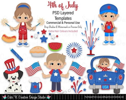 4th of July PSD Layered Templates