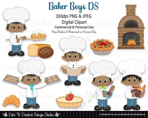 Baker Boys DS Digital Clip Art Set