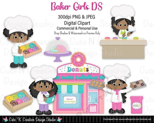 Baker Girls DS Digital Clip Art Set