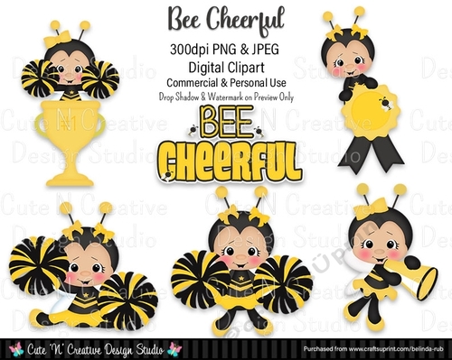 Bee Cheerful Digital Clip Art Set