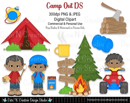 Camp Out Boys DS Digital Clip Art Set