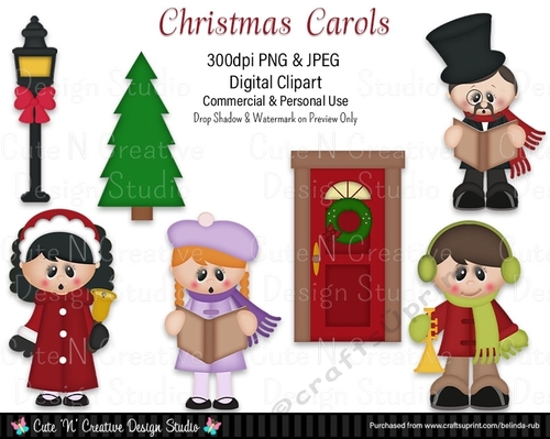 Christmas Carols Digital Clip Art Set