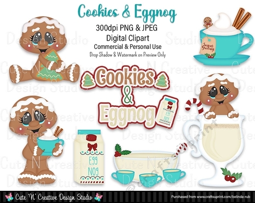 Cookies and Eggnog Digital Clip Art Set