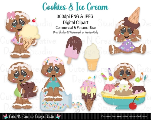 Cookies and Ice Cream Digital Clip Art Set
