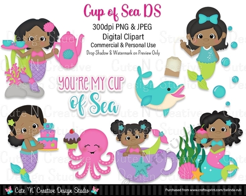 Cup of Sea DS Digital Clip Art Set