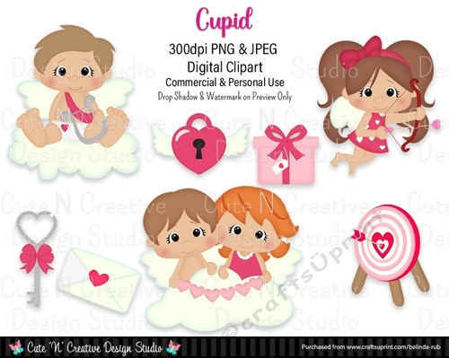 Cupid Digital Clip Art Set