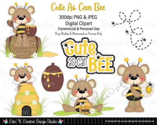 Cute as can Bee Digital Clip Art Set