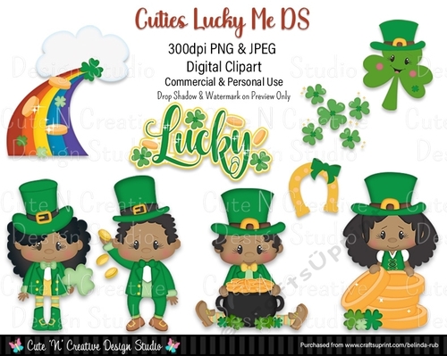 Cuties Lucky Me DS Digital Clip Art Set