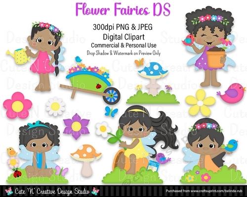 Flower Fairies DS Digital Clip Art Set