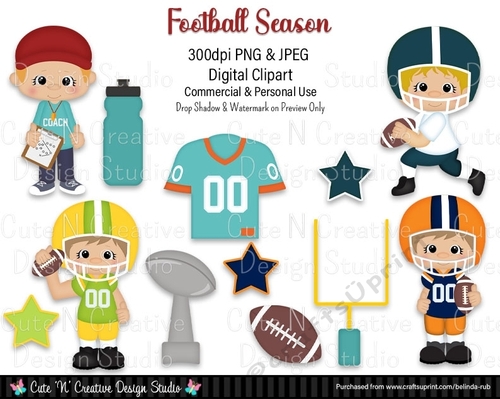 Football Season Digital Clip Art Set