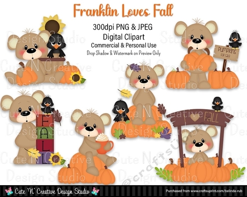 Franklin Loves Fall Digital Clip Art Set