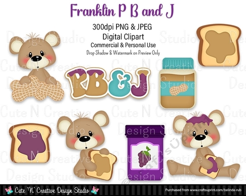 Franklin PB and J Digital Clip Art Set