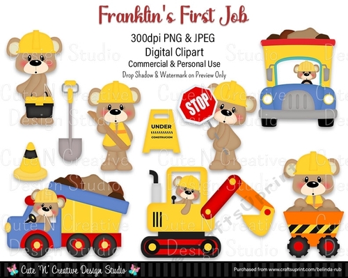 Franklins First Job Digital Clip Art Set