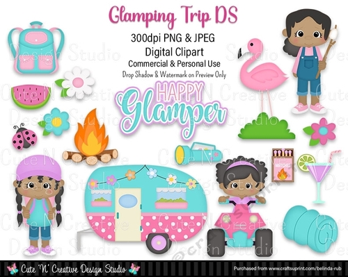 Glamping Trip DS Digital Clip Art Set