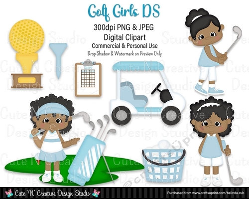 Golf Girls DS Digital Clip Art Set