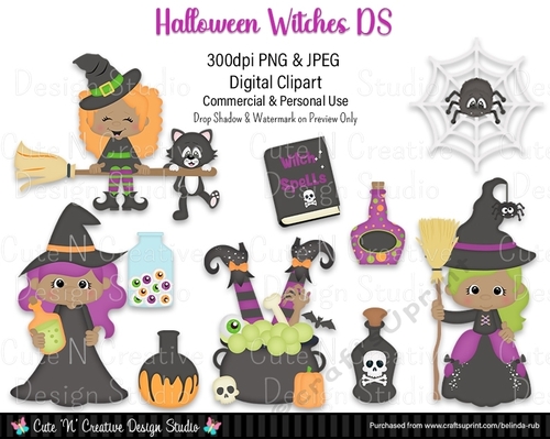 Halloween Witches DS Digital Clip Art Set