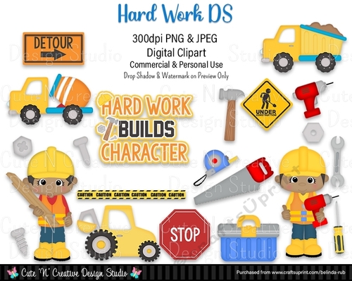 Hard Work DS Digital Clip Art Set