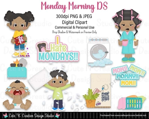 Monday Morning DS Digital Clip Art Set