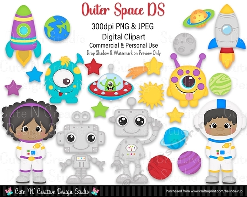 Outer Space DS Digital Clip Art Set