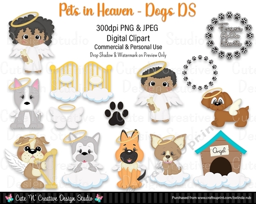 Pets in Heaven - Dogs DS Digital Clip Art Set