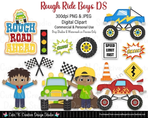 Rough Ride Boys DS Digital Clip Art Set