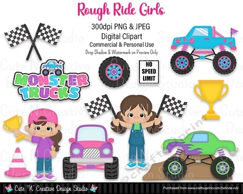Rough Ride Girls Digital Clip Art Set