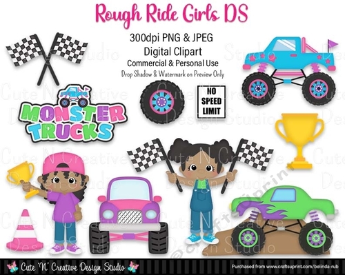 Rough Ride Girls DS Digital Clip Art Set