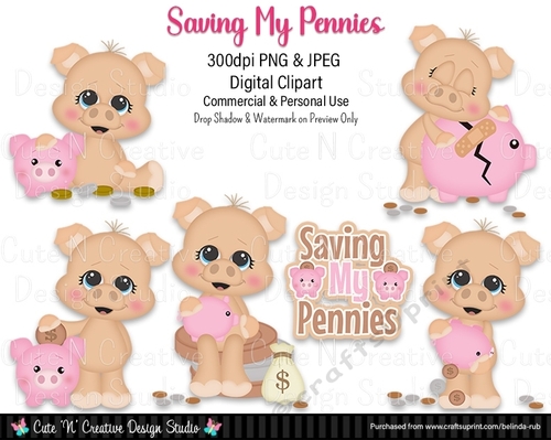 Saving my Pennies Digital Clip Art Set
