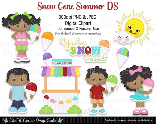Snow Cone Summer DS Digital Clip Art Set