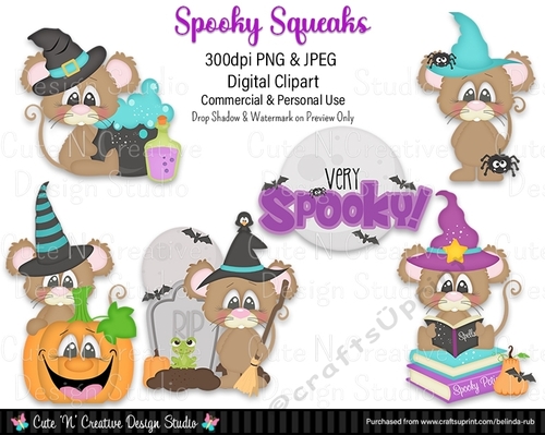 Spooky Squeaks Digital Clip Art Set