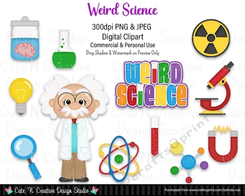 Weird Science Digital Clip Art Set
