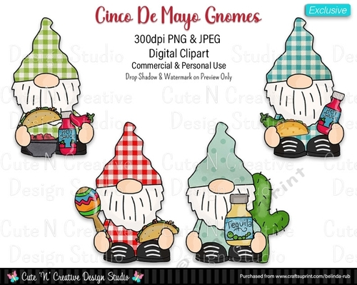 Cinco De Mayo Gnomes Exclusive Digital Clip Art Set