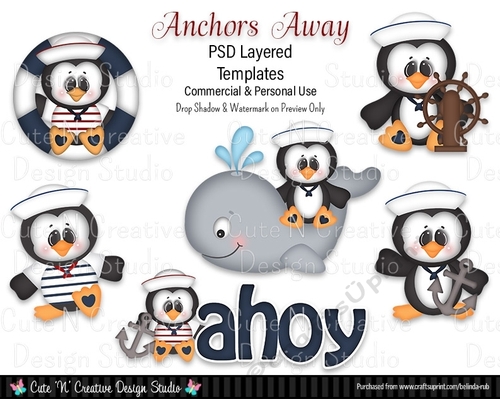Anchors Away PSD Layered Templates