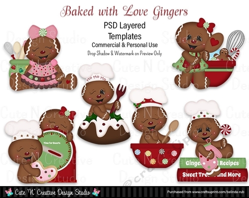 Baked with Love Gingers PSD Layered Templates