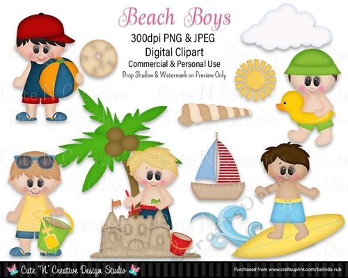 Beach Boys Digital Clip Art Set