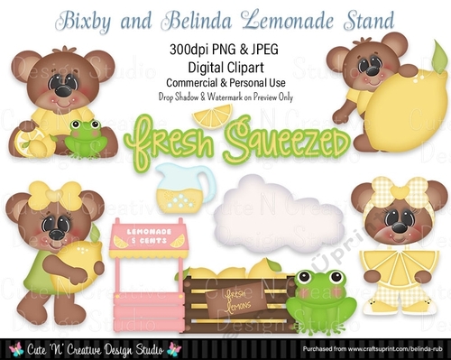 Bixby and Belinda Lemonade Stand Digital Clip Art Set