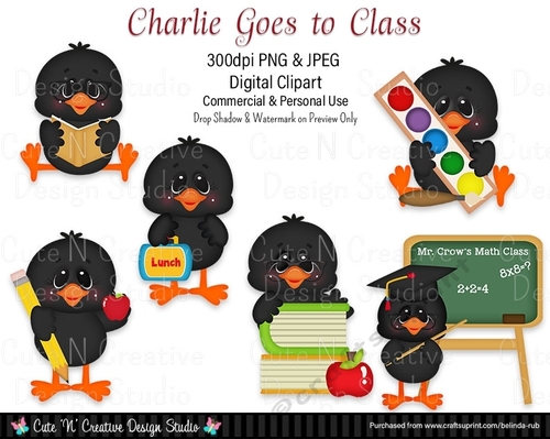 Charlie goes to Class Digital Clip Art Set