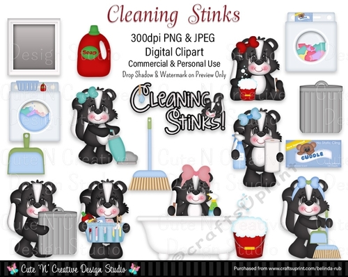 Cleaning Stinks Digital Clip Art Set