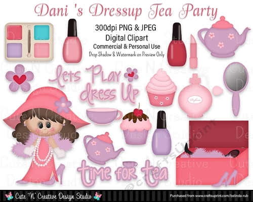 Dani s Dress Up Tea Party Digital Clip Art Set