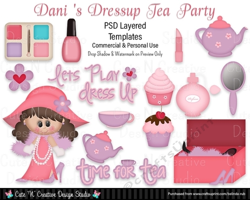 Dani s Dress Up Tea Party PSD Layered Templates