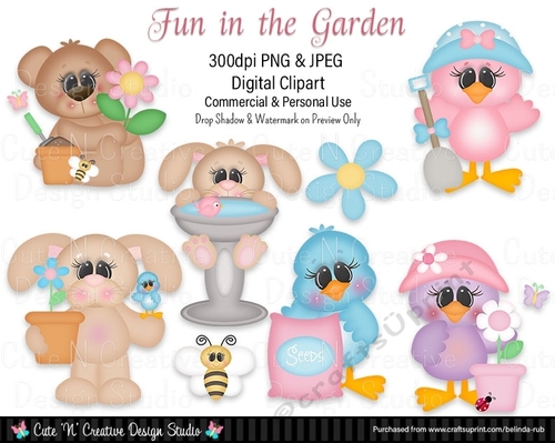 Fun in the Garden Digital Clip Art Set