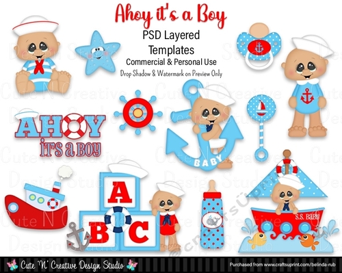Ahoy its a Boy PSD Layered Templates