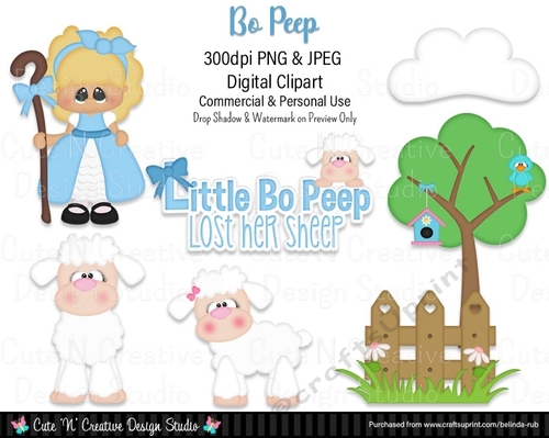 Bo Peep Digital Clip Art Set